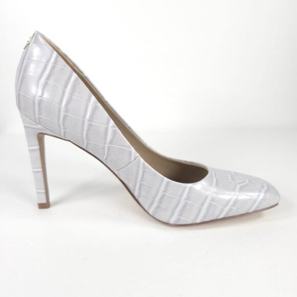 NWB SAM EDELMAN LEATHER UPPER‎ BETH GREY CROCPRT PU Pumps Stiletto Heel Sz 6M - Picture 9 of 16